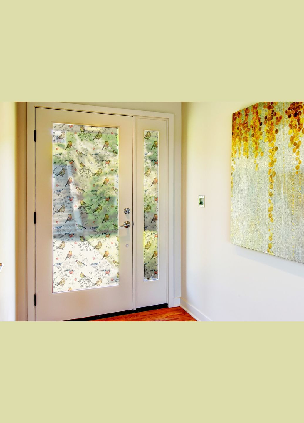 Солнцезахисна матуюча плівка на вікна і дзеркала Птахи самоклейка на скло двері душову кабіну шафи купе 1 метр погонний Zatarga (324218693)