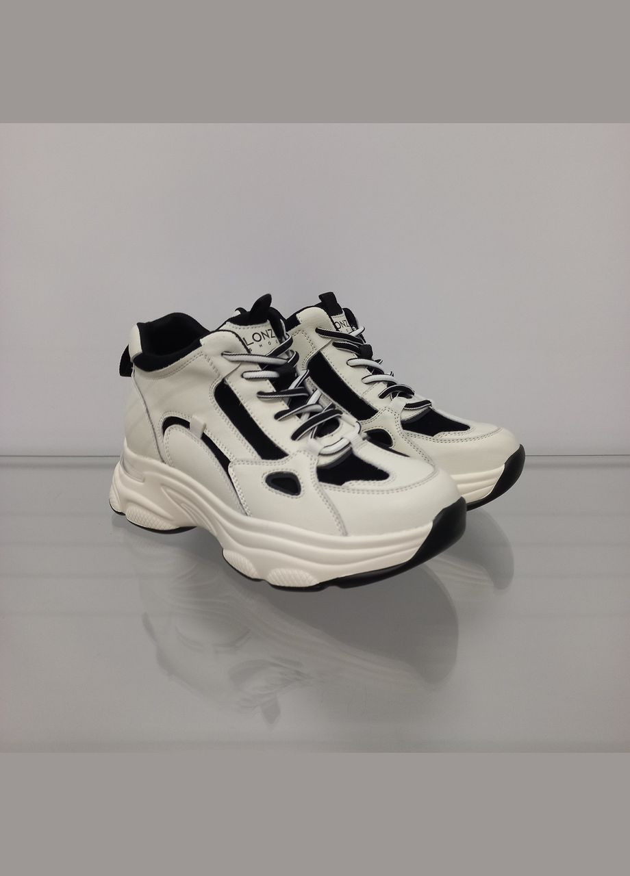 Жіночі високі яскраві кросівки на платформі молочного кольору Lonza молочні демісезони (311281234)