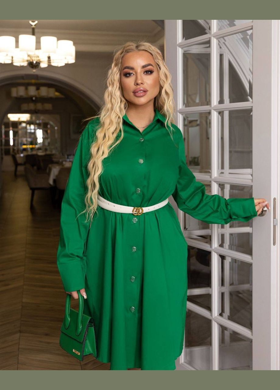 Зеленое женское платье свободного кроя цвет зеленый р.48/50 450348 New Trend