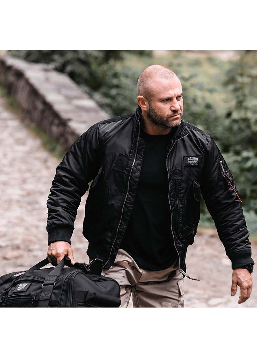 Чорна демісезонна куртка Dobermans Aggressive