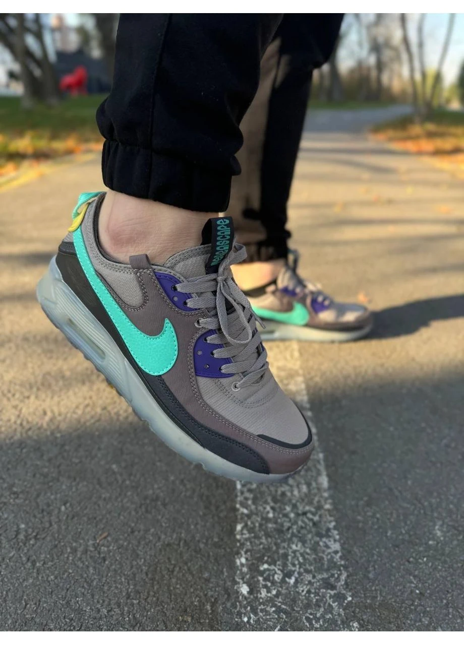 КРОСІВКИ ЖІНОЧІ NIKE AIR MAX 90 TERRASCAPE BEIGE BLACK MINT НАЙК АІР МАКС 90 ЧОРНІ No Brand чорні демісезони (392017047)