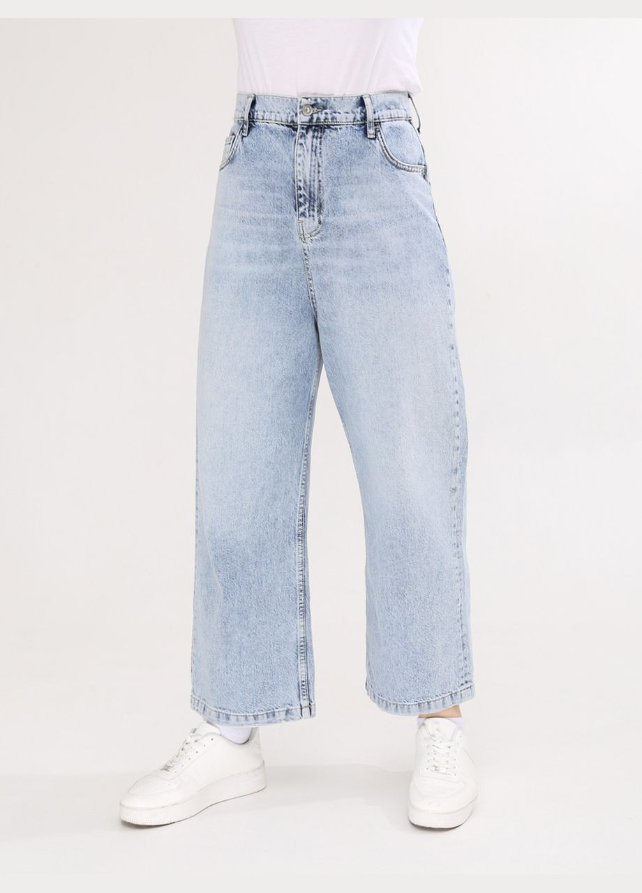 Джинси жіночі світлі релакс фіт укорочені Релакс Cracpot - (293486327)