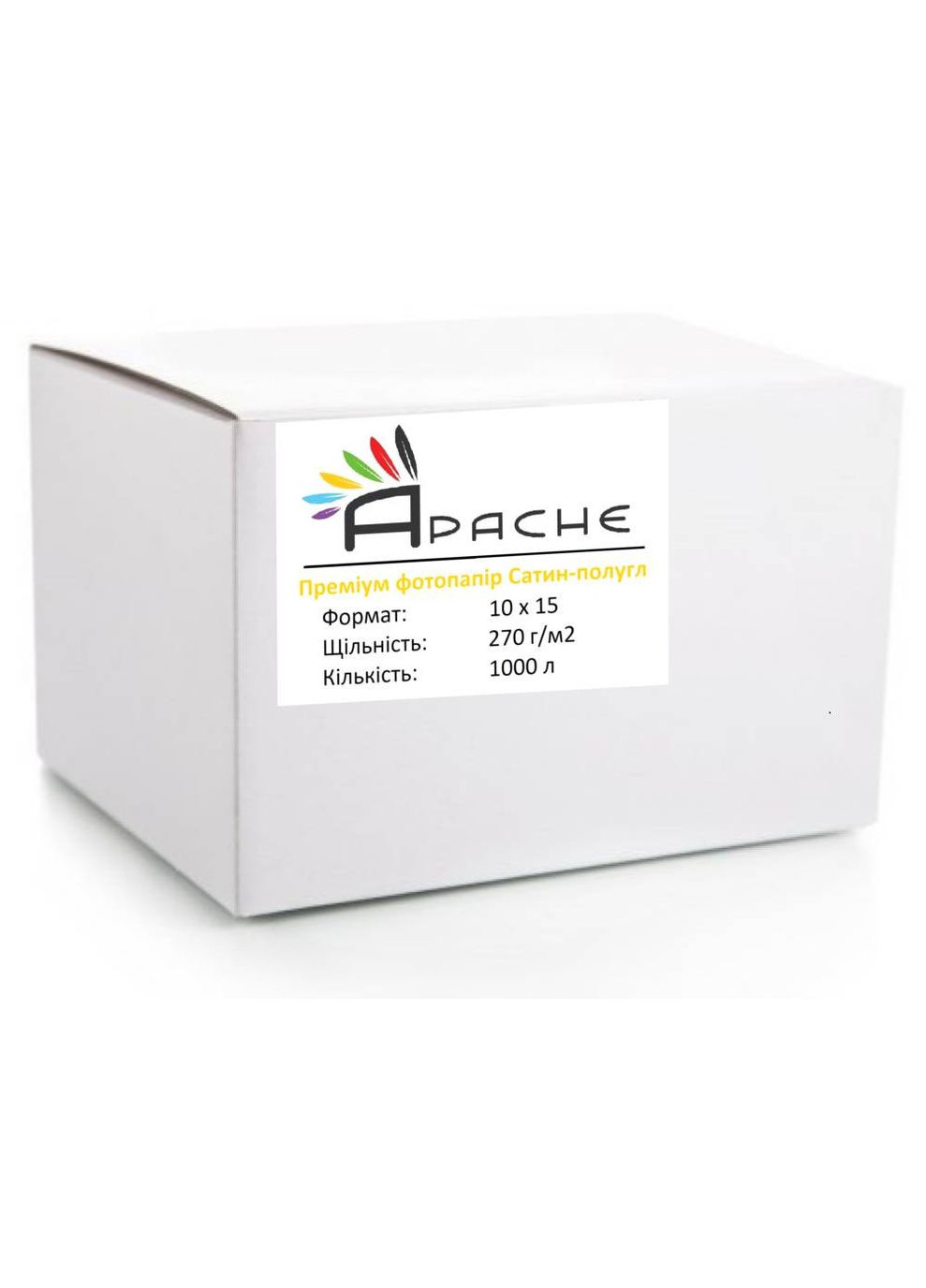 Фотопапір 270 г/м2 RC Сатин-напівглянець 10x15 см Білий 1000 шт Apache (327399377)