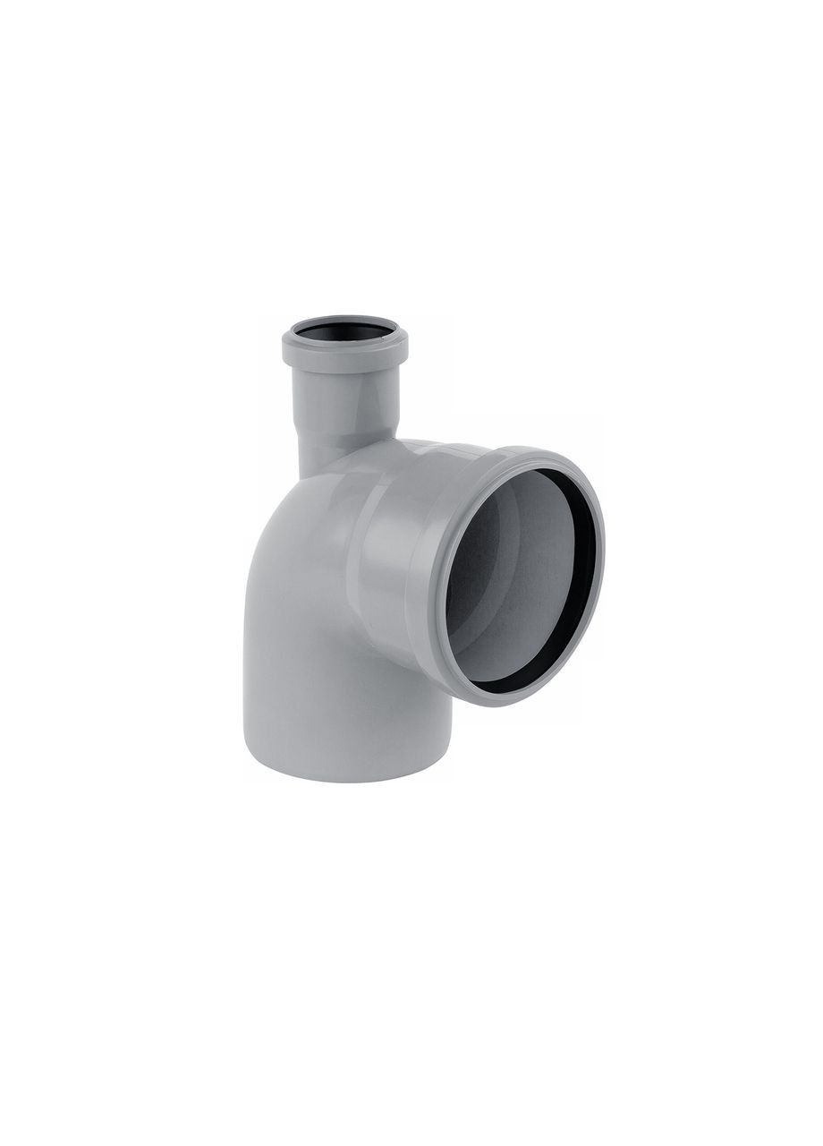 Колено для внутренней канализации 110х90° с отводом 50 мм вверх Rozma (368595606)