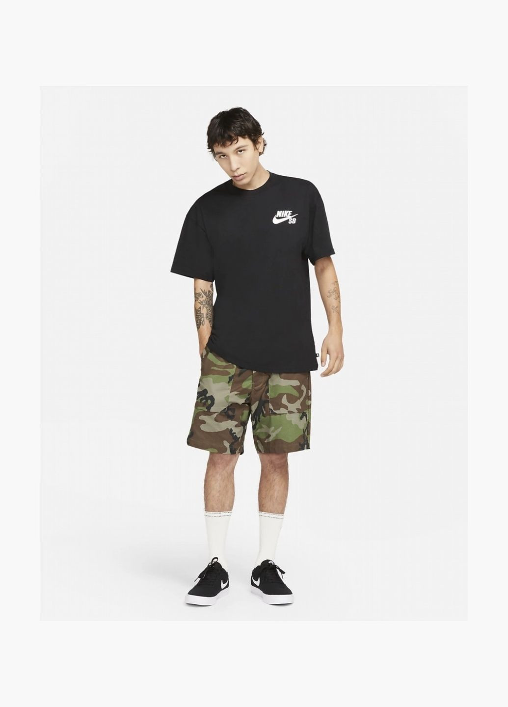 Черная футболка унисекс m nk sb tee logo black dc7817-010 Nike