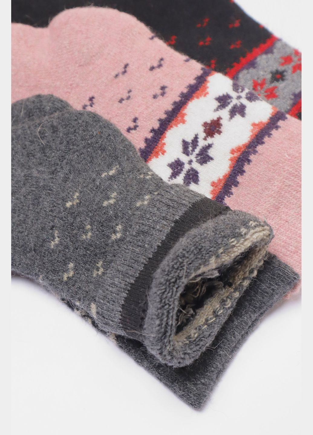 Комбинированные набор носков женских махровых из ангоры 3 штуки Let's Shop однотонные (305296688)