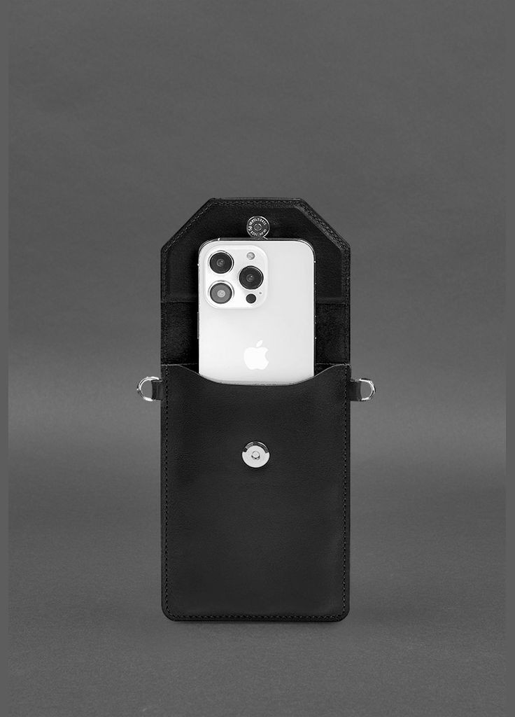 Кожаная сумка для телефона maxi Черная (A-028568) BlankNote (327874197)