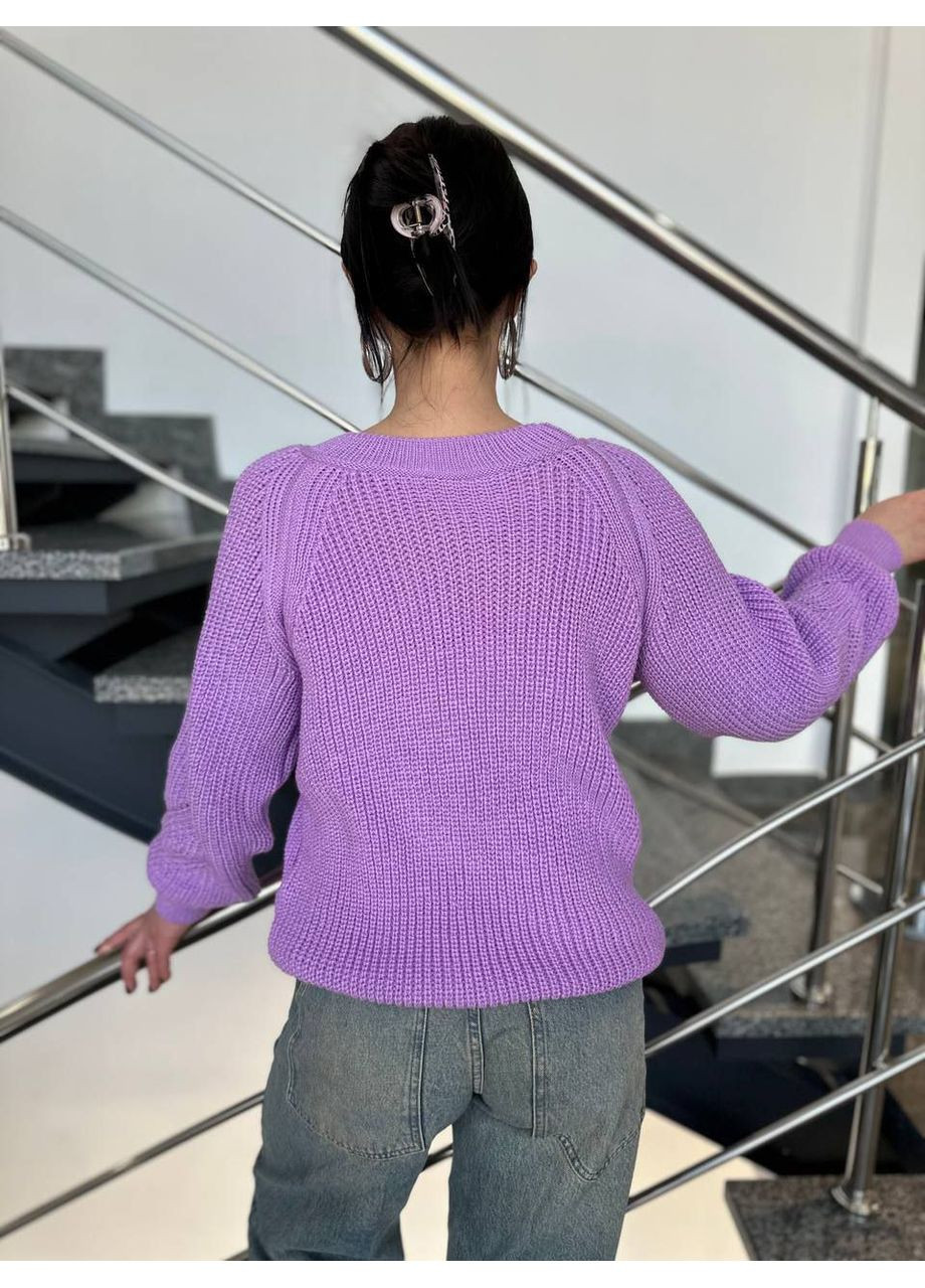 Бузковий демісезонний светр в'язаний теплий LeVi