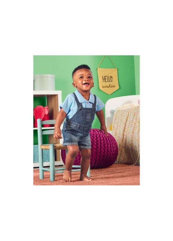 Напівкомбінезон джинсовий,з кишенями та регулюючими шлейками на кнопках для хлопчика 314493 синій Lupilu (258486696)