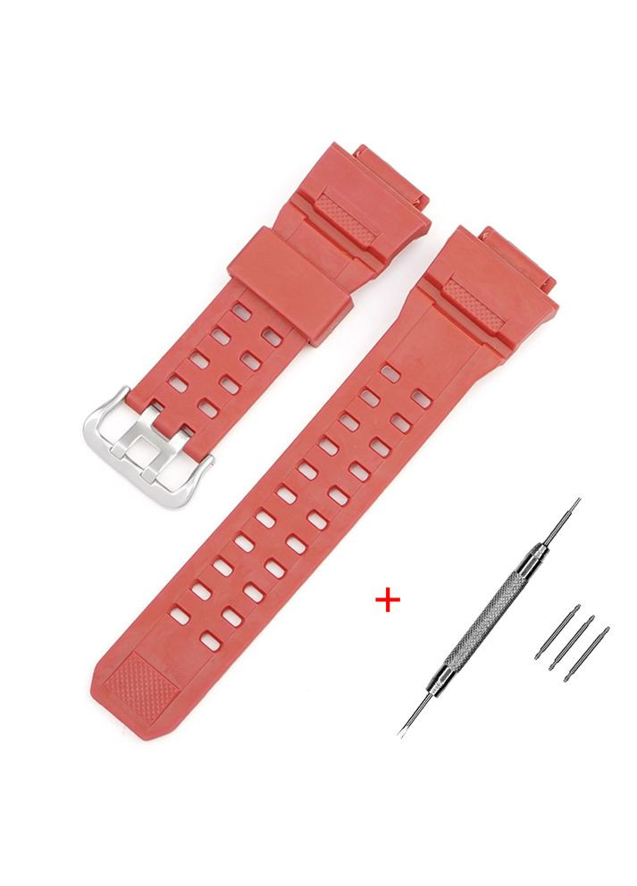 Ремінець для годинника Casio G-Shock червоний полімерний для чоловіків та жінок з пряжкою класичний 16 мм ProDobro (367265127)