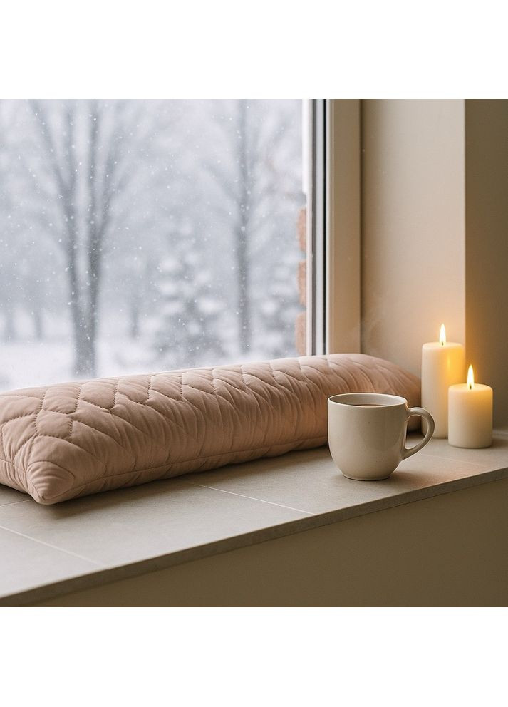 Подушка валик 15х90 см декоративная утеплитель для окон и дверей антиаллергенная беж косичка IDEIA (322031948)