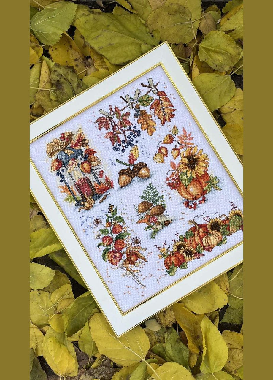 Набор для вышивки мулине ДМС и бисером "Осенний вернисаж", 30х37 см No Brand (340484886)