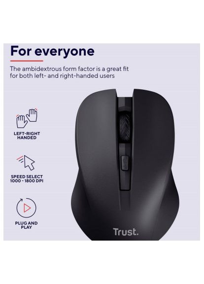 Мышка (25084) Trust Mydo Silent Wireless Black (366574870)