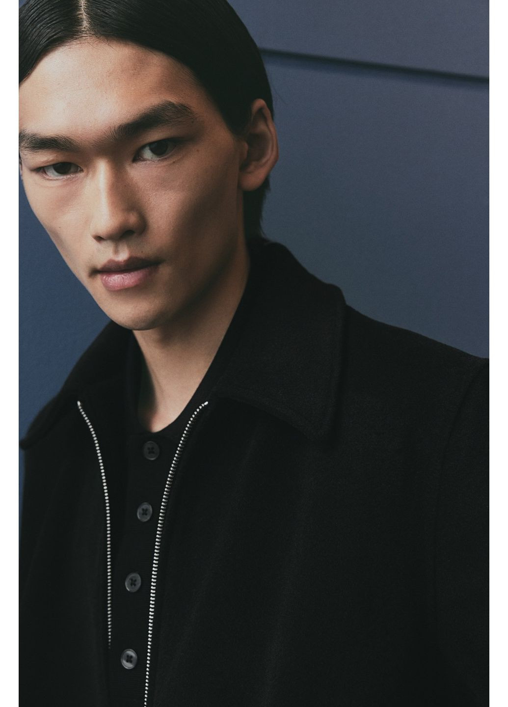 Черная демисезонная куртка свободного кроя весенне-осенняя H&M