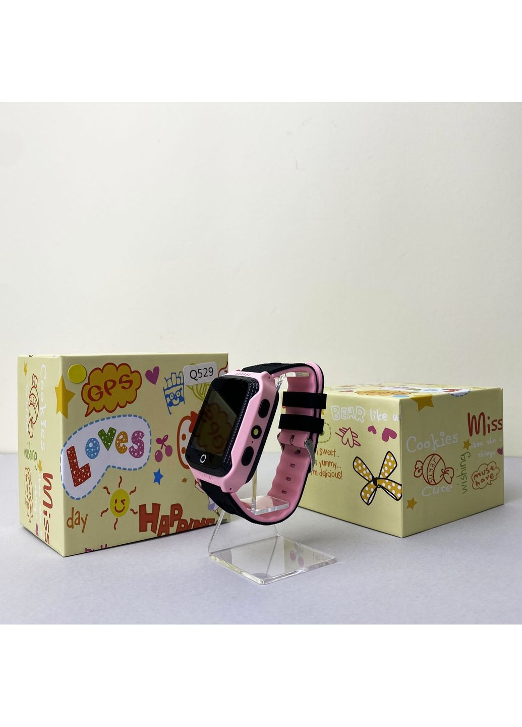 Дитячий смарт-годинник GPS з кнопкою SOS для зв'язку та безпеки дітей рожевий Smart Watch Kids Q529 (372460325)