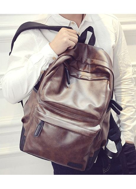 Чоловічий шкіряний рюкзак Feidikabolo чорний міський ранець із натуральної шкіри для дорослих сумка для подорожей ProDobro (363136197)