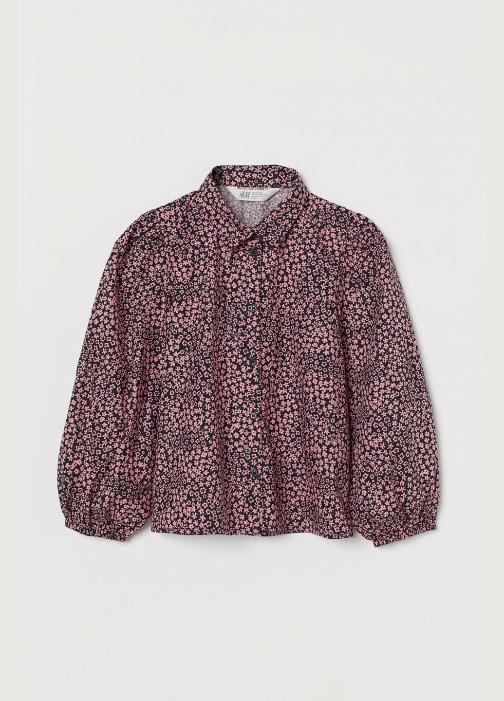 Розовая с рисунком блузка H&M демисезонная