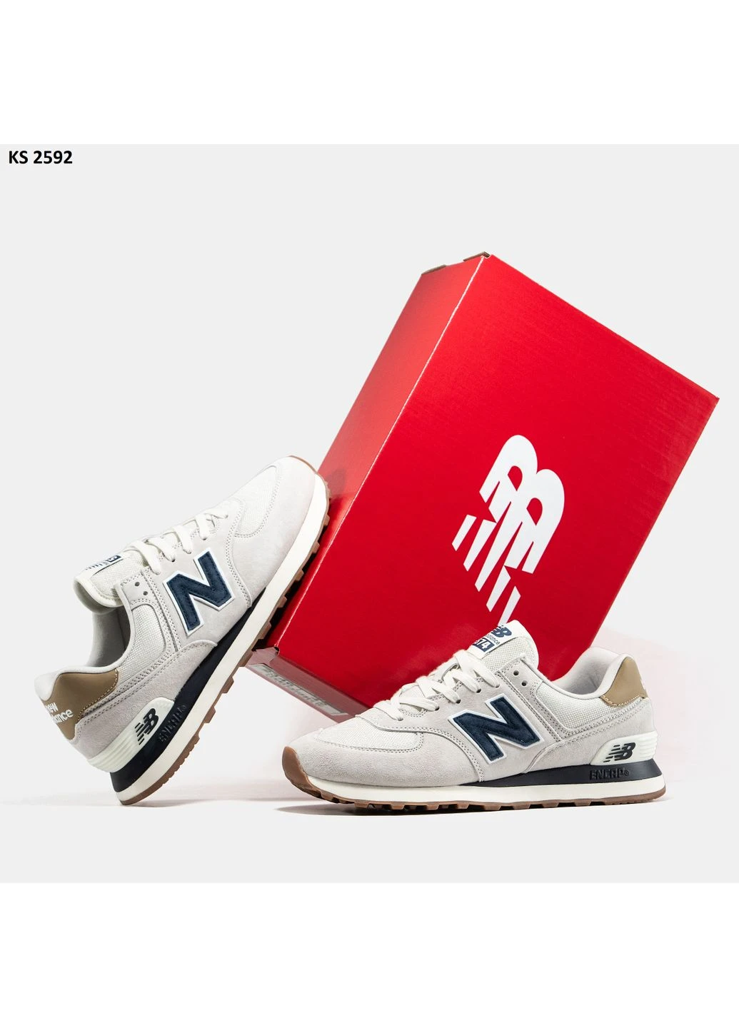 КРОСІВКИ ЖІНОЧІ NEW BALANCE 574 BEGE НЬЮ БЕЛАНС 574 No Brand комбіновані демісезони (367171952)