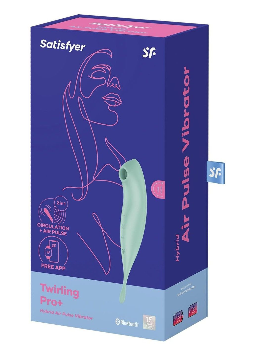 Вібратор з вакуумом Twirling Pro+ Mint Satisfyer (316252826)