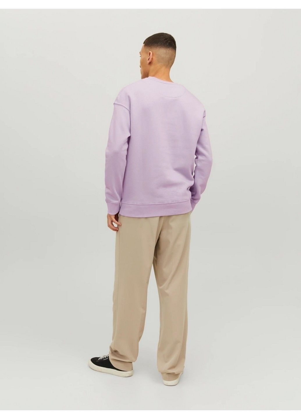 Свитшот H&M - крой однотонный фиолетовый кэжуал - (293851259)