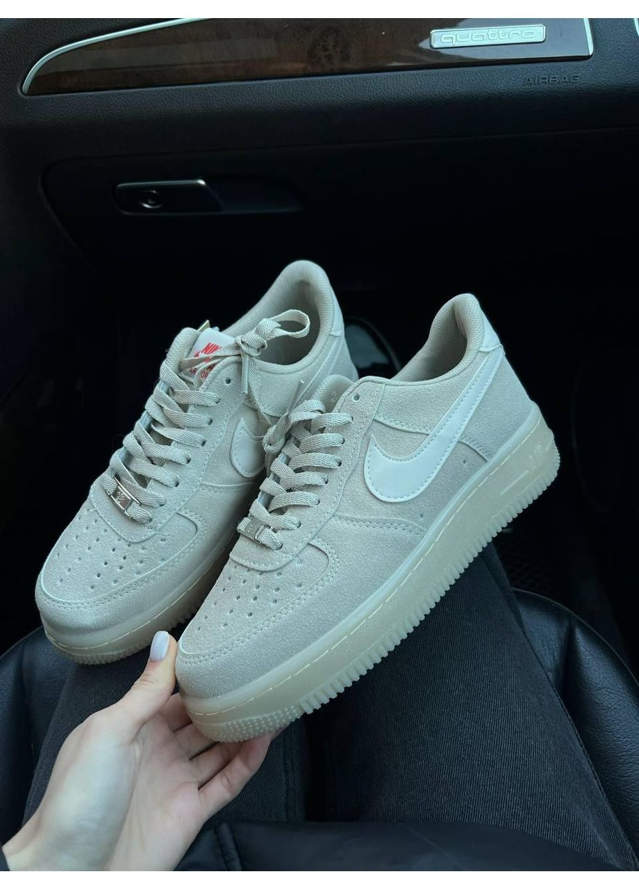 Бежевые демисезонные кроссовки мужские nike air force 1 beige найк аир форс 1 премиум No Brand