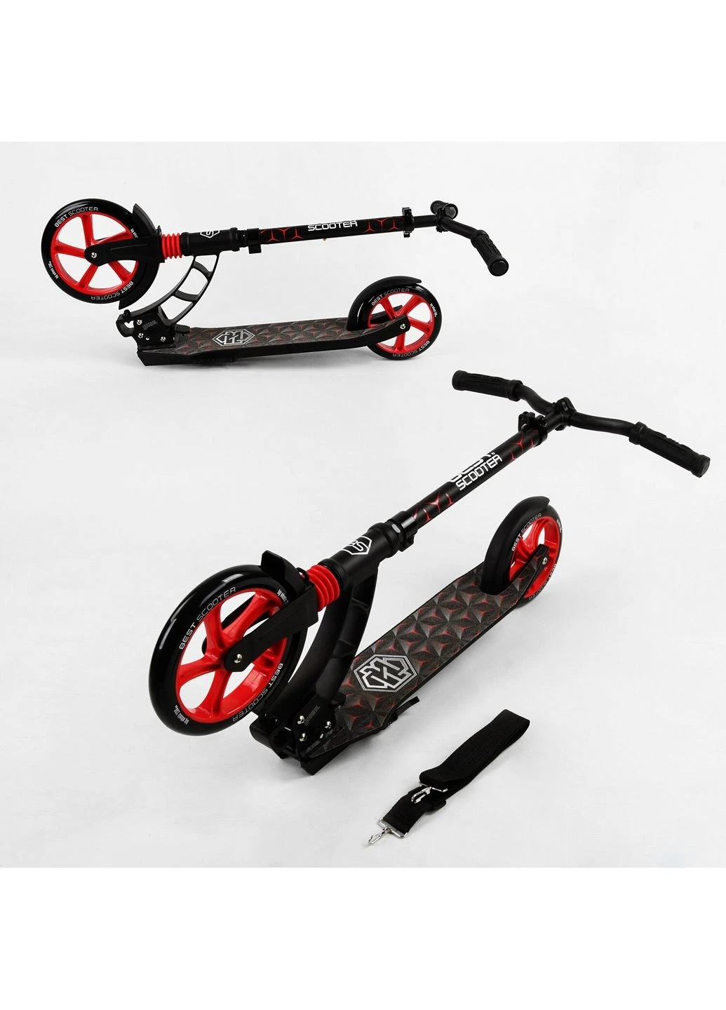 Двоколісний самокат колеса PU, складаний, амортизатор 85х16х36 см Best Scooter (289369439)