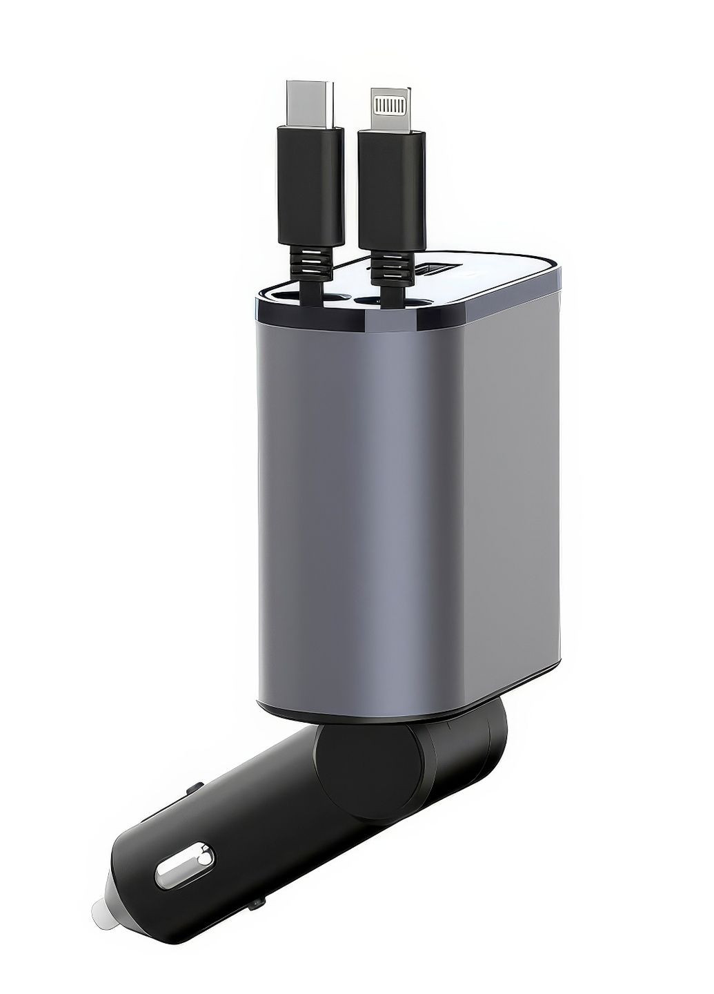 Автомобільний зарядний пристрій 60 Вт 4 в 1 з надшвидкою зарядкою Type-C + Lightning CC13-TL Black UFT (316634770)