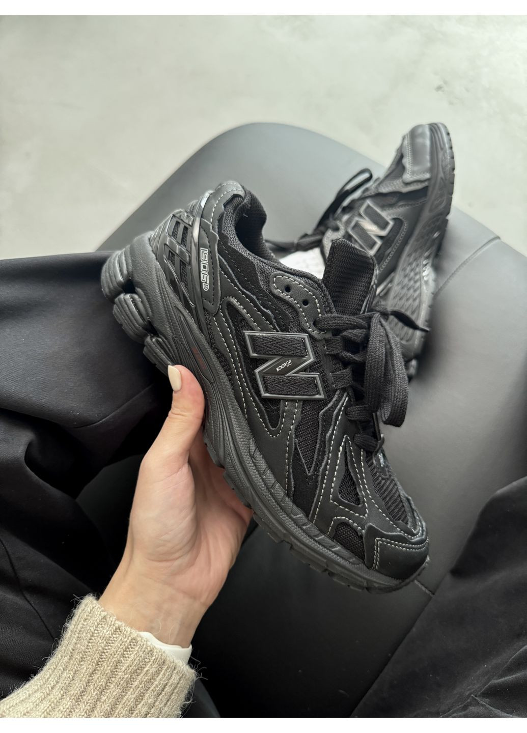 КРОССОВКИ ЖЕНСКИЕ NEW BALANCE 1906D PROTECTION PACK BLACK LEATHER НЬЮ БЕЛАНС 1906D No Brand чёрные демисезоны (367115115)