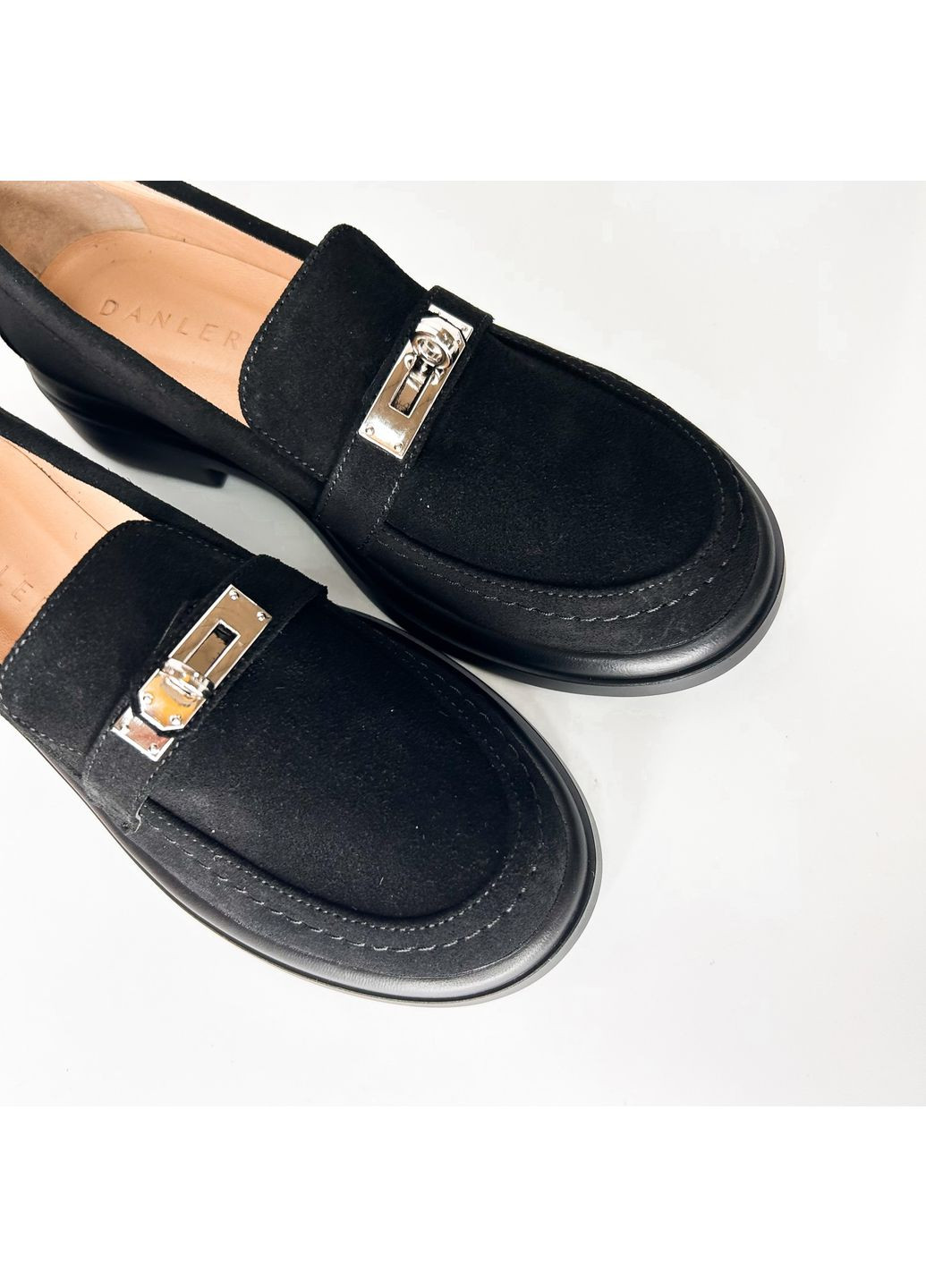 Danler Лоферы (р) Замша 0-1-1-436-1 черный з, украина — (351358504)