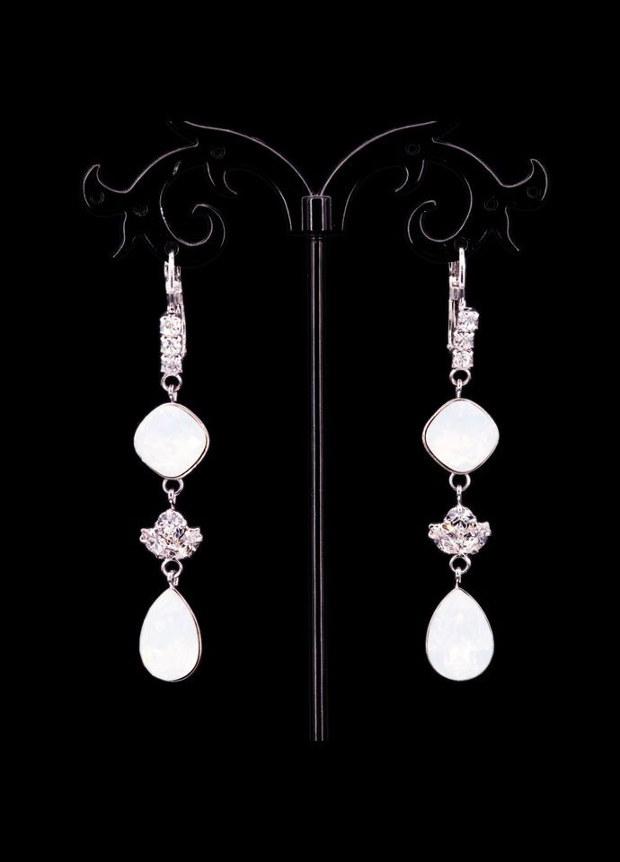 Жіночі сережки з кольоровими намистинами кристалів Jablonec (300095947)