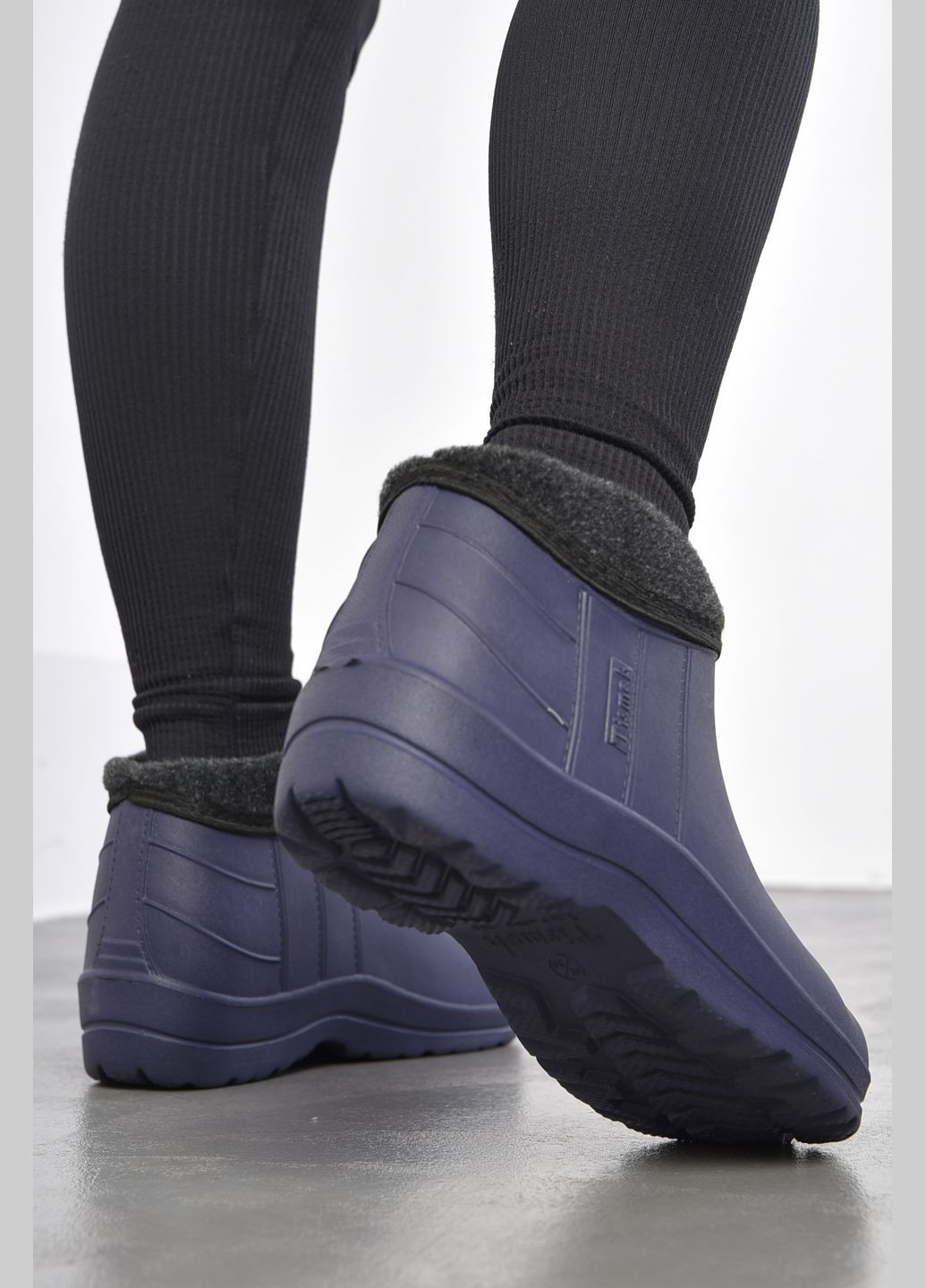 Калоші жіночі на хутрі синього кольору Let's Shop (302660443)