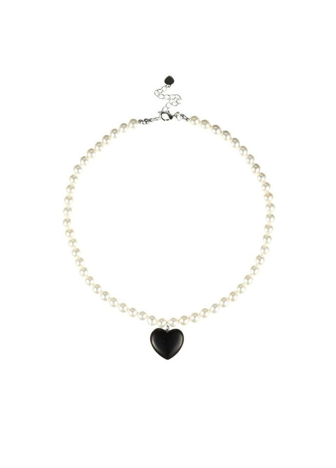 Черно чокер из перламутра с сердцем 5257 LeBijou (368559137)