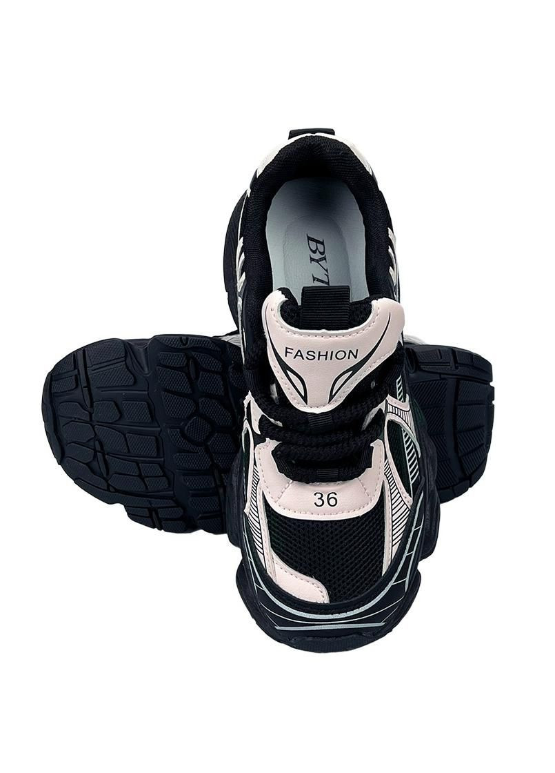 Кросівки жіночі на платформі чорно-білі 20803-1 No Brand (285764602)