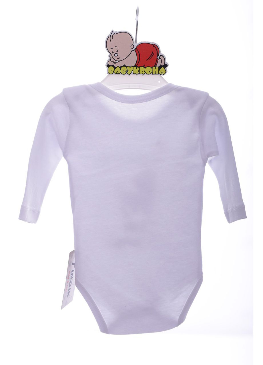 Боді з довгим рукавом для дівчинки з написом білий інтерлок 62 см (41506) findik (296193154)