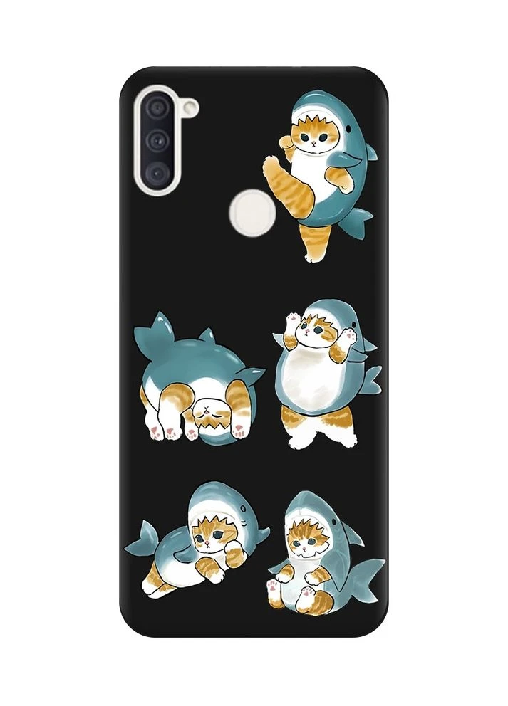 Матовий чорний чохол на Samsung Galaxy A11:: Котики акули (принт 381) Creative (355405137)