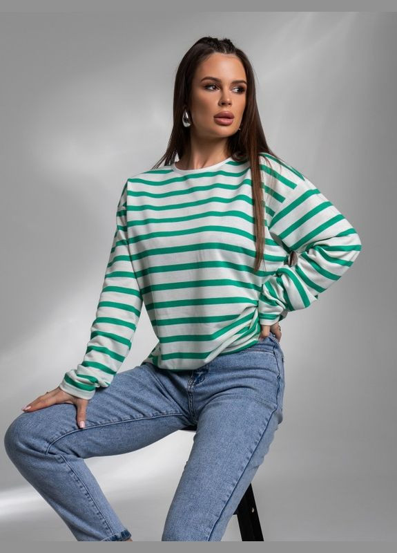 Лонгслив 14584 бело-зеленый ISSA PLUS (301419463)