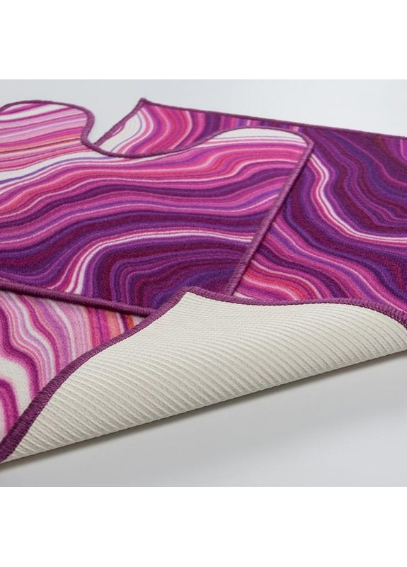 Набор коврики для ванной и туалета Print 204-2 57х90 и 57х60 см розовый No Brand (364969176)