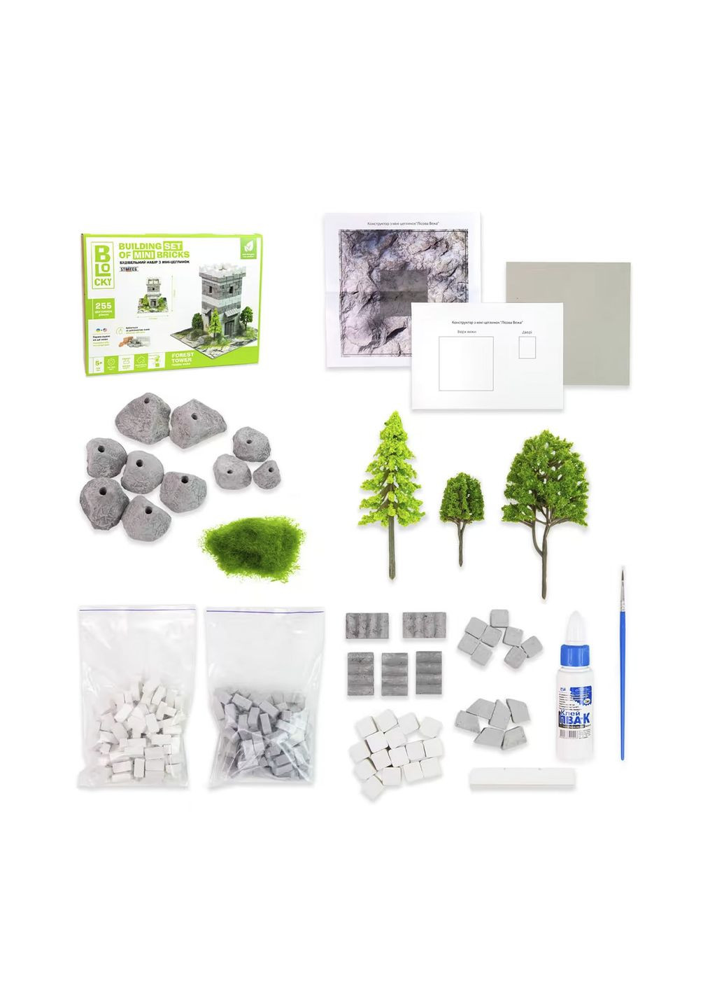 Строительный набор для творчества с мини-кирпичиков BLOCKY - Лесная Башня цвет разноцветный ЦБ-00267446 Strateg (313802429)