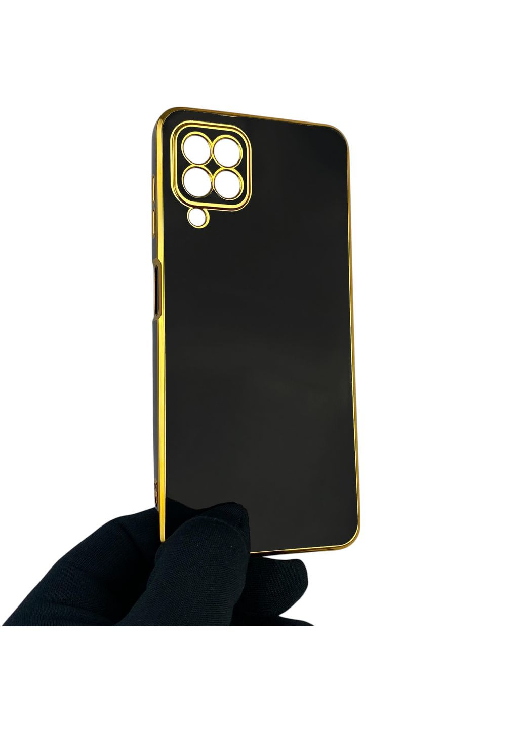Чехол для Galaxy M32 4G SM-M325F с защитой камеры с золотой окантовкой на самсунг м32 черный gs1 Samsung (366235096)