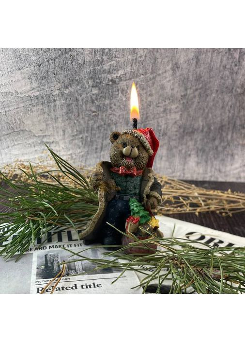 Восковая свеча - Рождественский Мишка 5Candles (367926065)