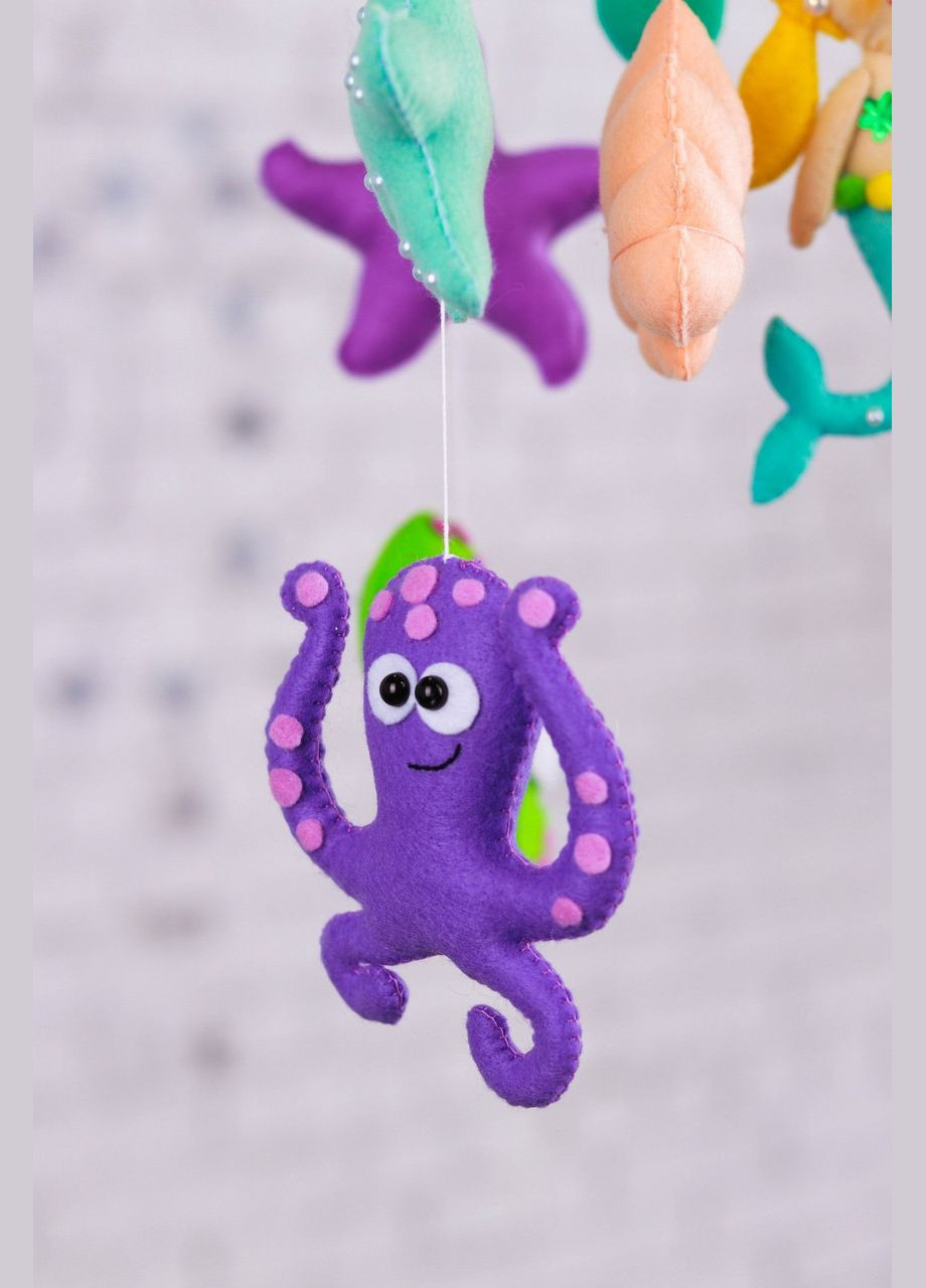 Дитячий музичний мобіль на ліжечко для немовлят WooolyWool «Русалонька» з 35 мелодіями (М011) No Brand (342757954)