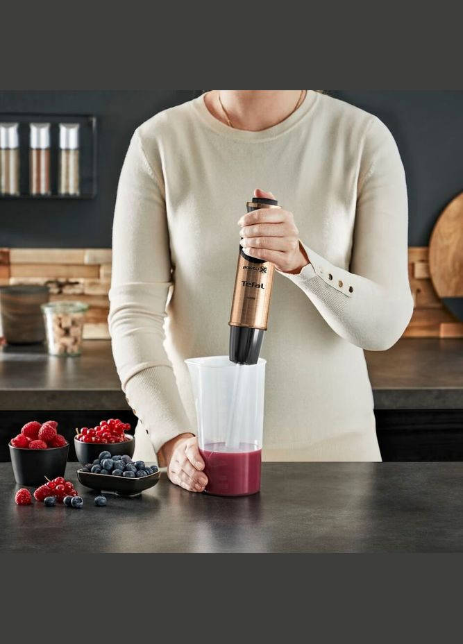 Блендер погружной Quickchef 1000Вт, 3в1, чаша 800мл, чоппер-500мл, турборежим, черно-бронзовый Tefal (315600667)