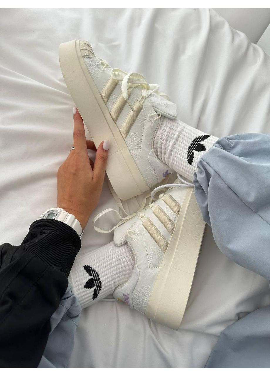 Бежеві Осінні кросівки чоловічі adidas superstar bonega white beige адідас суперстар No Brand
