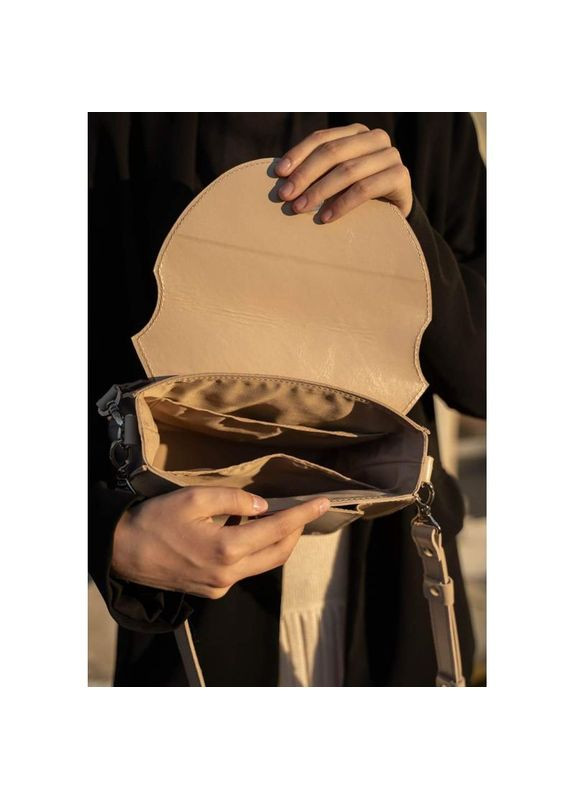 Сумка женская кожаная через плечо Liv бежевый краст The Wings (302007452)