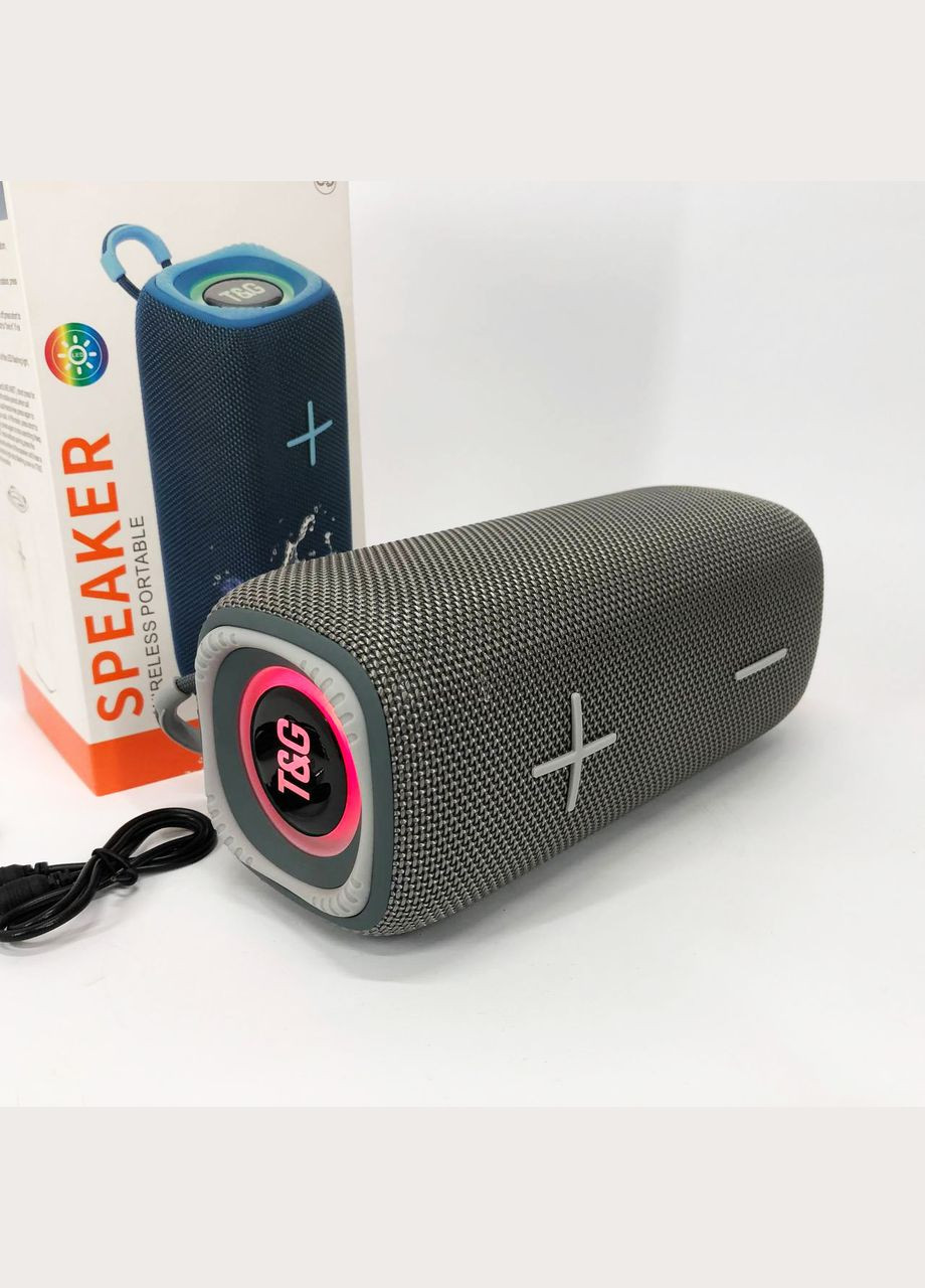 Портативна колонка Bluetooth TG654 8W з підсвічуванням, Бездротова колонка портативна потужна. Колір: сірий No Brand (359474446)