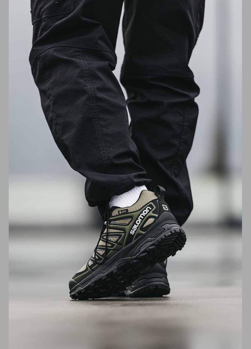 Оливковые (хаки) зимние кроссовки зимние мужские salomon speed cross pro winter khaki fur | саломон спид кросс про хаки с мехом No Brand