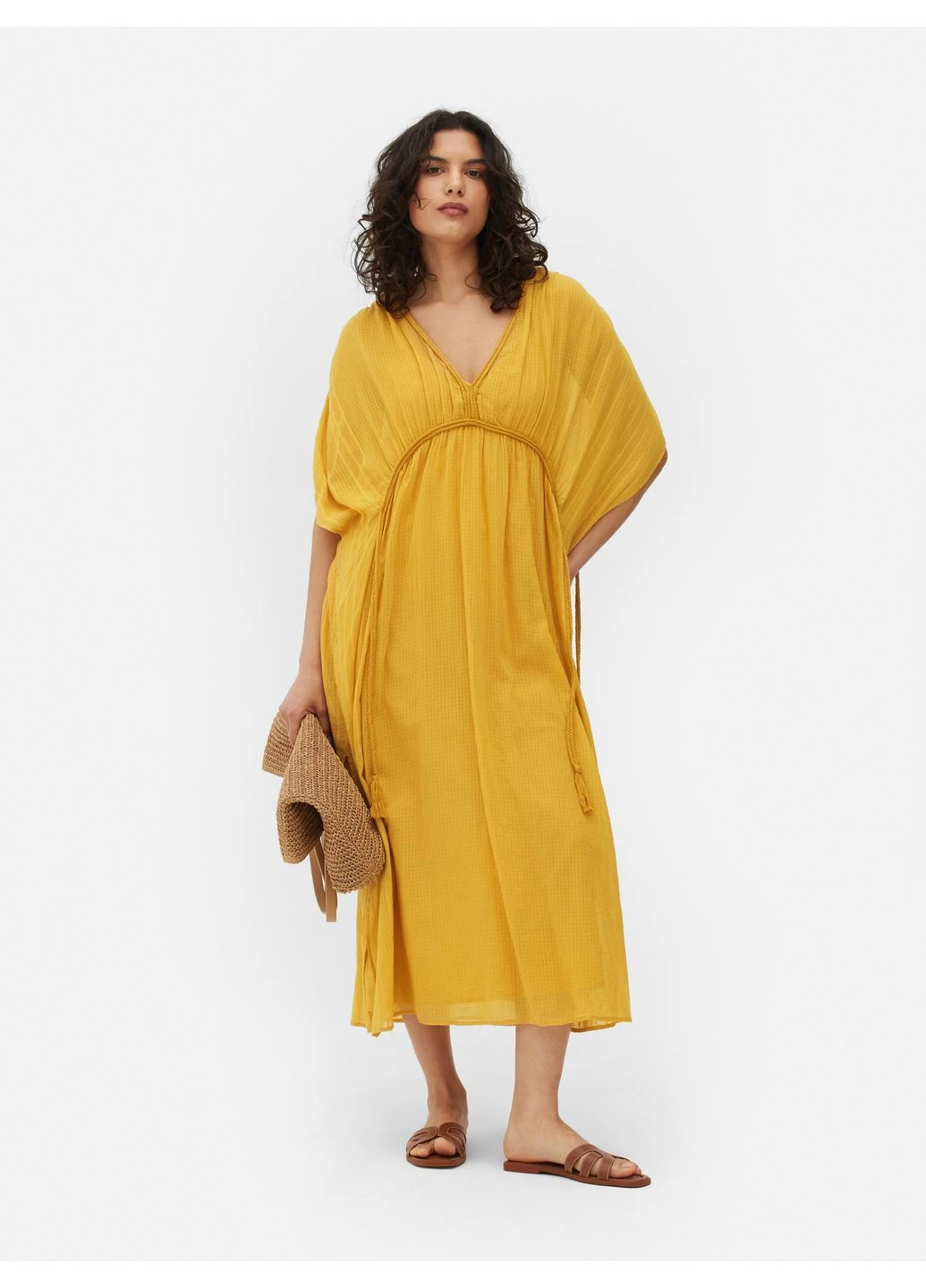 Горчичное платье лето,горчичный, Primark