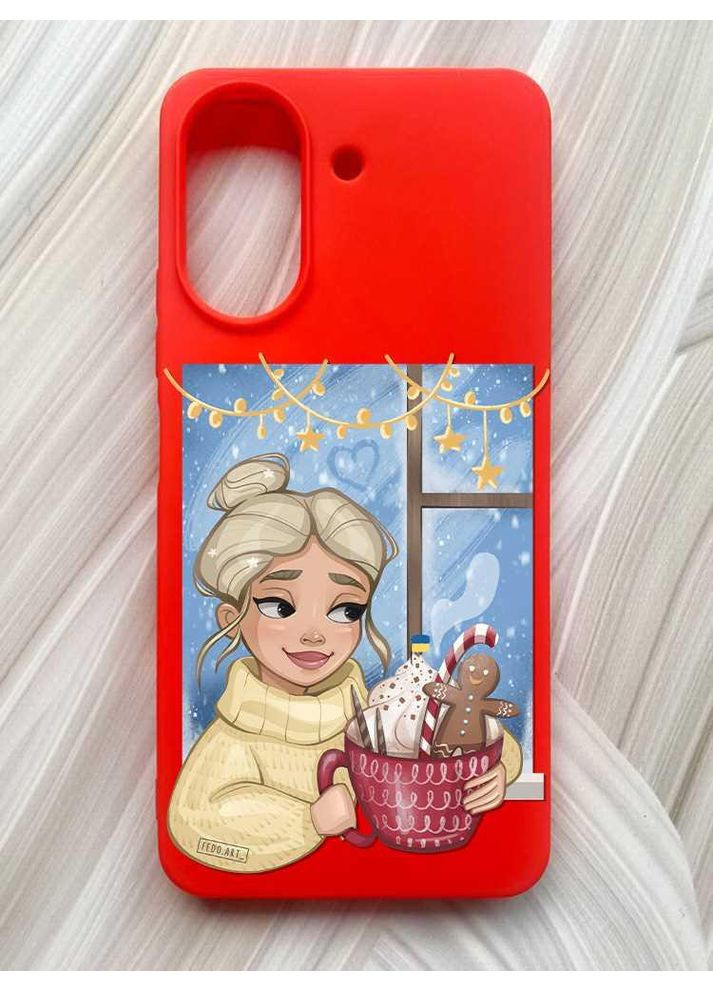Матовий червоний чохол на Xiaomi Redmi 13C / Poco C65 Україночка з какао (принт 198) Creative (362967263)