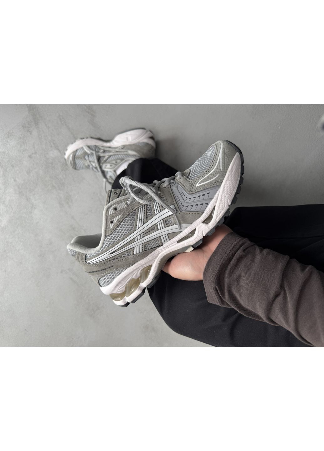 Серые демисезонные кроссовки мужские asics gel-kayano 14 beige / grey асикс гель каяно 14 No Brand