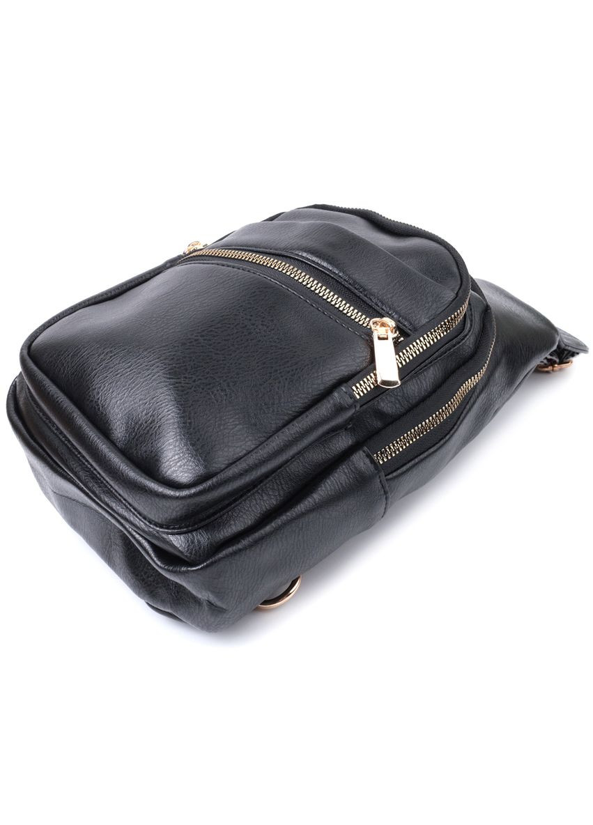 Интересная женская сумка с одной лямкой через плечо из экокожи 22759 Черный Vintage (331910840)